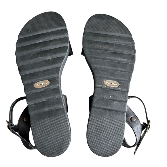 Portland Leather Goods Patina Soho Wedge sandals in black size 10. - Picture 5 of 11